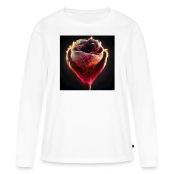 Herz Love Abstract Collection 2 - Frauen Premium Bio Langarmshirt - Weiß - Vorne - Julia (174cm)