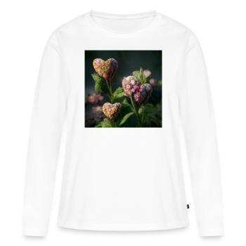 Herz Love Abstract Collection 6 - Frauen Premium Bio Langarmshirt - Weiß - Vorne - Julia (174cm)
