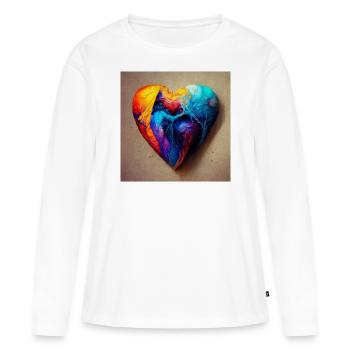 Herz Love Abstract Collection 10 - Frauen Premium Bio Langarmshirt - Weiß - Vorne - Julia (174cm)