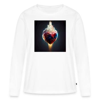 Herz Love Abstract Collection 18 - Frauen Premium Bio Langarmshirt - Weiß - Vorne - Julia (174cm)