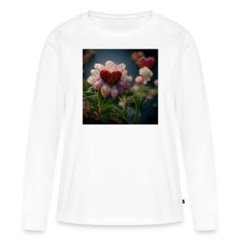 Herz Love Abstract Collection 7 - Frauen Premium Bio Langarmshirt - Weiß - Vorne - Julia (174cm)