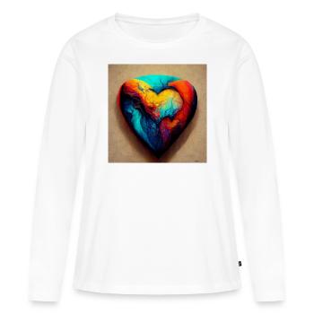 Herz Love Abstract Collection 8 - Frauen Premium Bio Langarmshirt - Weiß - Vorne - Julia (174cm)