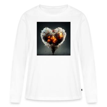 Herz Love Abstract Collection 30 - Frauen Premium Bio Langarmshirt - Weiß - Vorne - Julia (174cm)
