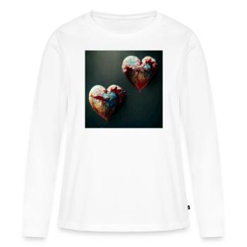 Heart Love Abstract Collection 40 - Women's Premium Organic Long Sleeve Shirt - white - Front - Julia (174cm)