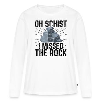 Funny geologist on a stone hunt - Women's Premium Organic Long Sleeve Shirt - white - Front - Julia (174cm)