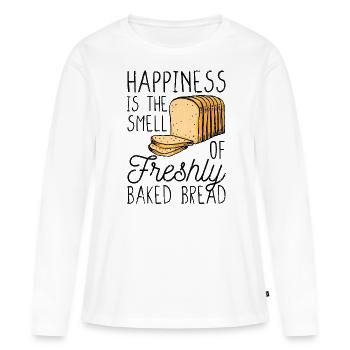 Funny bread baker - Women's Premium Organic Long Sleeve Shirt - white - Front - Julia (174cm)