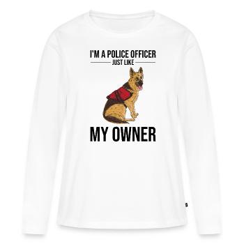 Policier Chien policier - T-shirt manches longues Premium bio Femme - blanc - Devant - Julia (174cm)