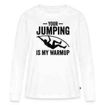 Lustiger Stabhochsprung Stabhochsprung - Frauen Premium Bio Langarmshirt - Weiß - Vorne - Julia (174cm)
