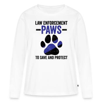 Policier Chien policier - T-shirt manches longues Premium bio Femme - blanc - Devant - Julia (174cm)