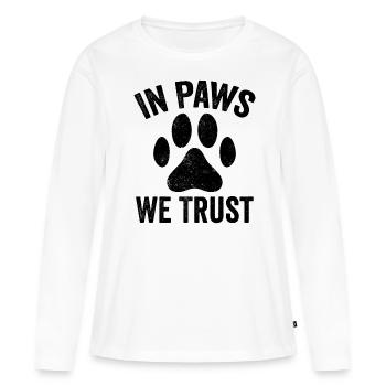 Policier Chien policier - T-shirt manches longues Premium bio Femme - blanc - Devant - Julia (174cm)