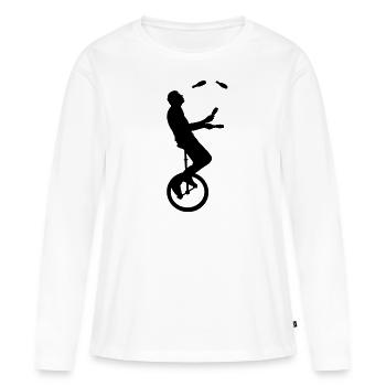 Jongleur - T-shirt manches longues Premium bio Femme - blanc - Devant - Julia (174cm)