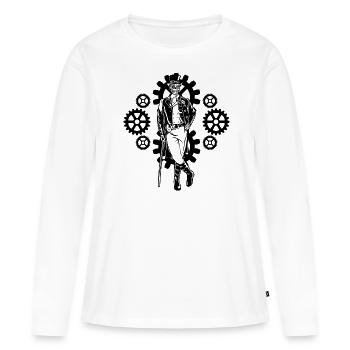 Steampunk Dampf Punk - Frauen Premium Bio Langarmshirt - Weiß - Vorne - Julia (174cm)