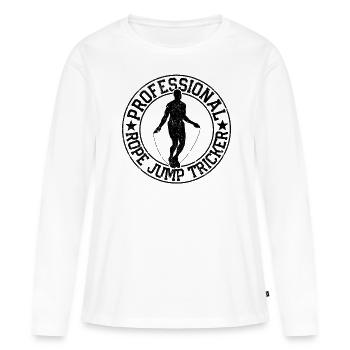 Lustiges Springseil Springseil Seilsprung Tricker - Frauen Premium Bio Langarmshirt - Weiß - Vorne - Julia (174cm)