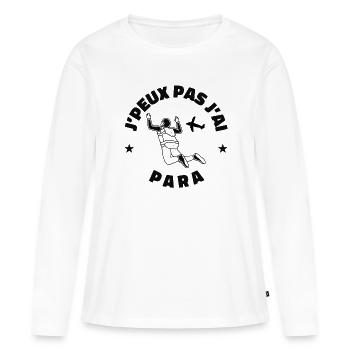 J'peux pas j'ai para - T-shirt manches longues Premium bio Femme - blanc - Devant - Julia (174cm)