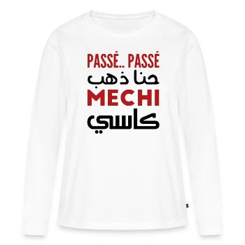 Passé passé hna dheb mechi cassé - T-shirt manches longues Premium bio Femme - blanc - Devant - Julia (174cm)
