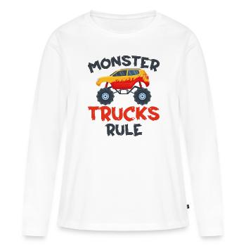 Monster Trucks - Règle Monster Trucks - T-shirt manches longues Premium bio Femme - blanc - Devant - Julia (174cm)