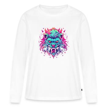 Le roi Léon - T-shirt manches longues Premium bio Femme - blanc - Devant - Julia (174cm)