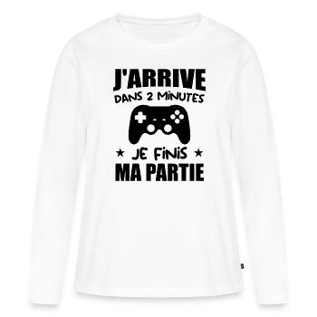Jeux vidéo, Console de jeux, Fan de jeux vidéo - T-shirt manches longues Premium bio Femme - blanc - Devant - Julia (174cm)