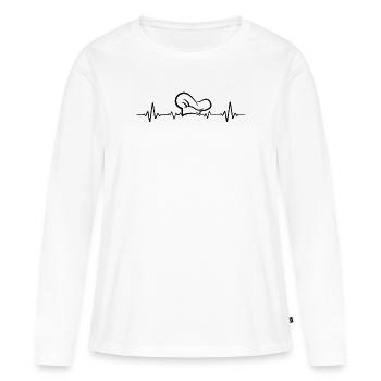 Chef de cuisine heartbeat chef chef - Frauen Premium Bio Langarmshirt - Weiß - Vorne - Julia (174cm)