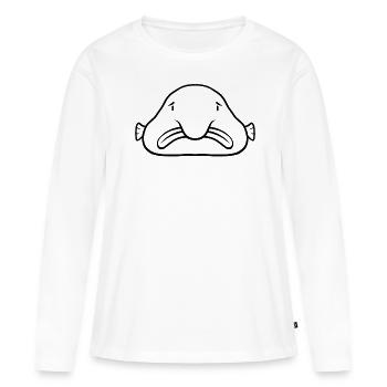Blobfish Line Art - Women's Premium Organic Long Sleeve Shirt - white - Front - Julia (174cm)