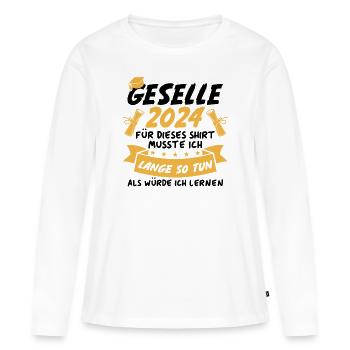 Compagnon 2024 - T-shirt manches longues Premium bio Femme - blanc - Devant - Julia (174cm)