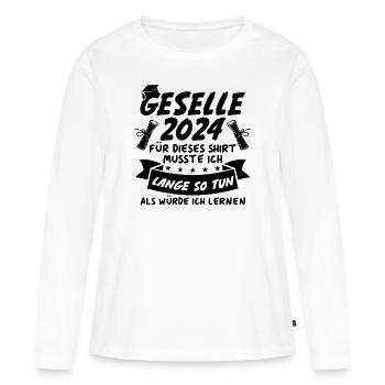 Compagnon 2024 - T-shirt manches longues Premium bio Femme - blanc - Devant - Julia (174cm)