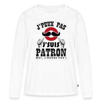 Ich kann nicht, ich bin ein Chef - Frauen Premium Bio Langarmshirt - Weiß - Vorne - Julia (174cm)
