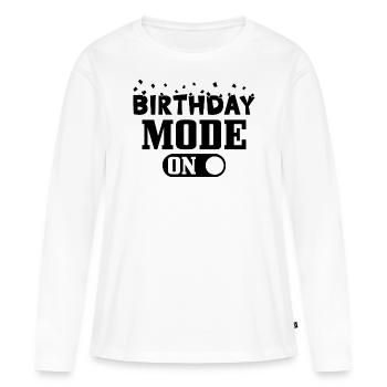 Mode Anniversaire sur Mode Anniversaire sur - T-shirt manches longues Premium bio Femme - blanc - Devant - Julia (174cm)