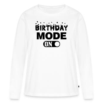 Mode Anniversaire sur Mode Anniversaire sur - T-shirt manches longues Premium bio Femme - blanc - Devant - Julia (174cm)