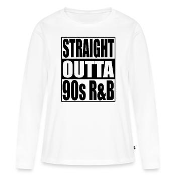 Straight Outta Musique R&B des années 90 - T-shirt manches longues Premium bio Femme - blanc - Devant - Julia (174cm)