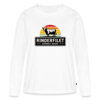 Beef tenderloin does not crumble Saying Grilling Carnivore - Women's Premium Organic Long Sleeve Shirt - white - Front - Julia (174cm)
