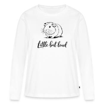 Cochon d’Inde petit mais bruyant - T-shirt manches longues Premium bio Femme - blanc - Devant - Julia (174cm)