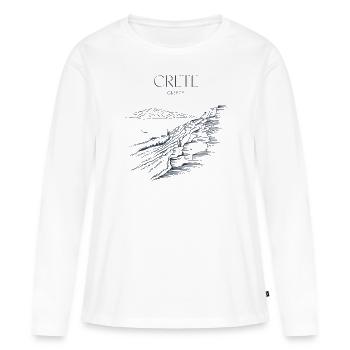 Grete Griechenland Souvenir Crete Landschaft - Frauen Premium Bio Langarmshirt - Weiß - Vorne - Julia (174cm)