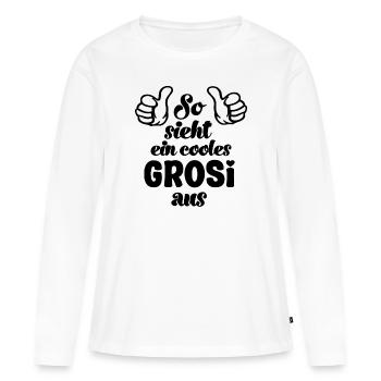 So sieht ein cooles Grosi aus Oma Schweiz Grosi - Frauen Premium Bio Langarmshirt - Weiß - Vorne - Julia (174cm)