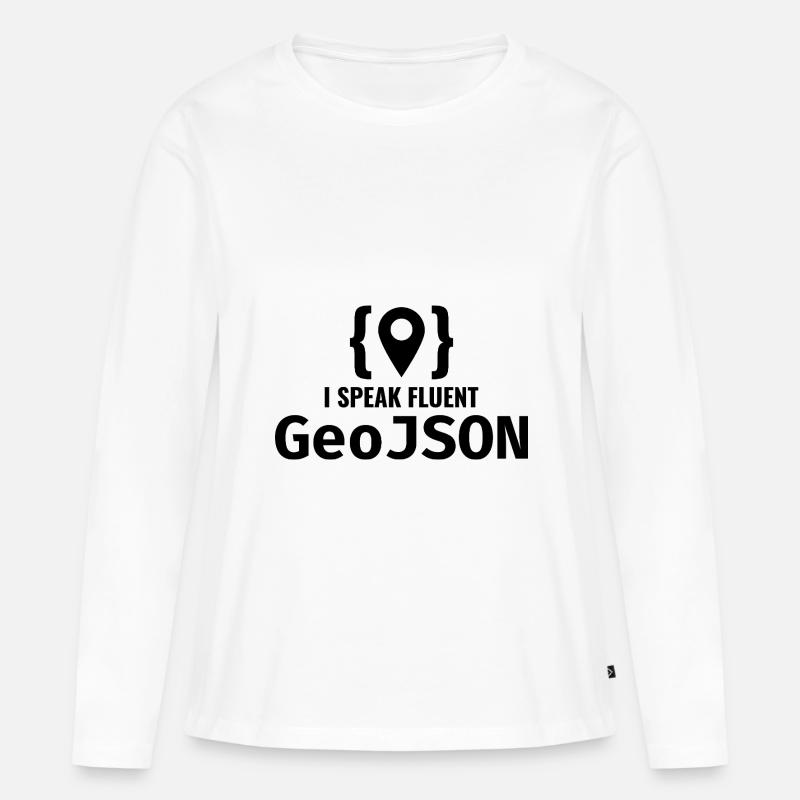 GeoJSON Entwickler Programmierer Programmierer GIS Mapping - Frauen Premium Bio Langarmshirt - Weiß