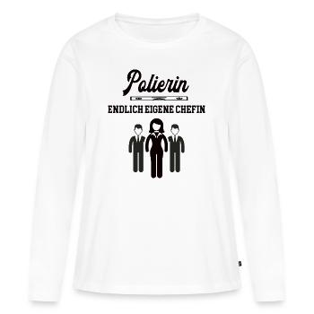 Polierin Chefin werden Selbstständig machen Firma - Frauen Premium Bio Langarmshirt - Weiß - Vorne - Julia (174cm)