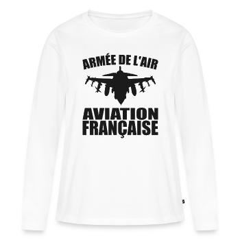 Französische Luftwaffe - Frauen Premium Bio Langarmshirt - Weiß - Vorne - Julia (174cm)