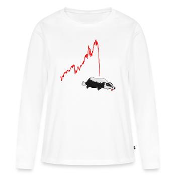 Dax, blaireau, marchés boursiers, stocks, krach boursier - T-shirt manches longues Premium bio Femme - blanc - Devant - Julia (174cm)