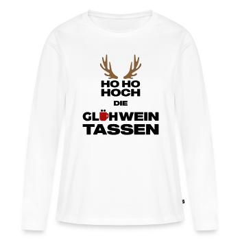 Hoch die Glühweintassen - Frauen Premium Bio Langarmshirt - Weiß - Vorne - Julia (174cm)