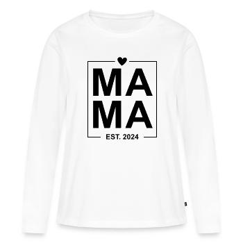 Mama Est 2024 - Frauen Premium Bio Langarmshirt - Weiß - Vorne - Julia (174cm)