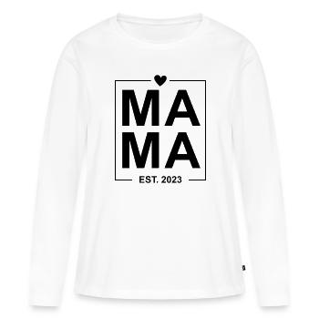 Mama Est 2023 - Frauen Premium Bio Langarmshirt - Weiß - Vorne - Julia (174cm)