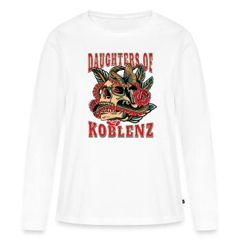 Koblenz Power-Frau daughters of Koblenz - Frauen Premium Bio Langarmshirt - Weiß - Vorne - Julia (174cm)