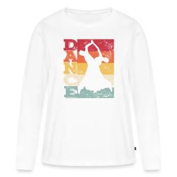 Danse de salon Valse viennoise - T-shirt manches longues Premium bio Femme - blanc - Devant - Julia (174cm)