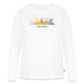 Memphean Skyline Memphis - T-shirt manches longues Premium bio Femme - blanc - Devant - Julia (174cm)