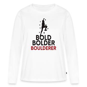 Bold Bolder Bloc de bloc - T-shirt manches longues Premium bio Femme - blanc - Devant - Julia (174cm)
