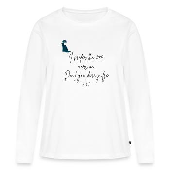 Rions avec Jane Austen - T-shirt manches longues Premium bio Femme - blanc - Devant - Julia (174cm)