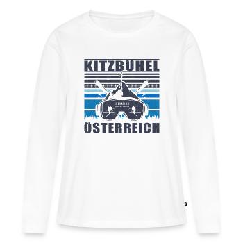 Kitzbühel Autriche Rétro Coucher De Soleil Ski 80s - T-shirt manches longues Premium bio Femme - blanc - Devant - Julia (174cm)