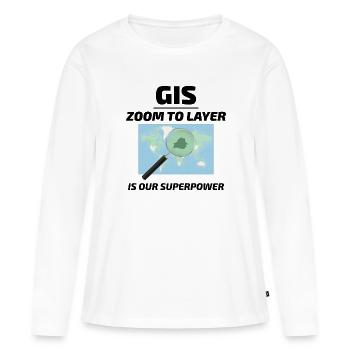 SIG Zoom sur la cartographie des couches Technologie géospatiale - T-shirt manches longues Premium bio Femme - blanc - Devant - Julia (174cm)