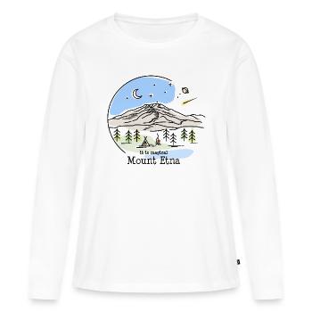 Etna, Etna, Mongibello, volcan, montagne, Sicile, Italie - T-shirt manches longues Premium bio Femme - blanc - Devant - Julia (174cm)