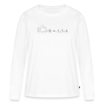 Symboles de moto de machine de course - T-shirt manches longues Premium bio Femme - blanc - Devant - Julia (174cm)